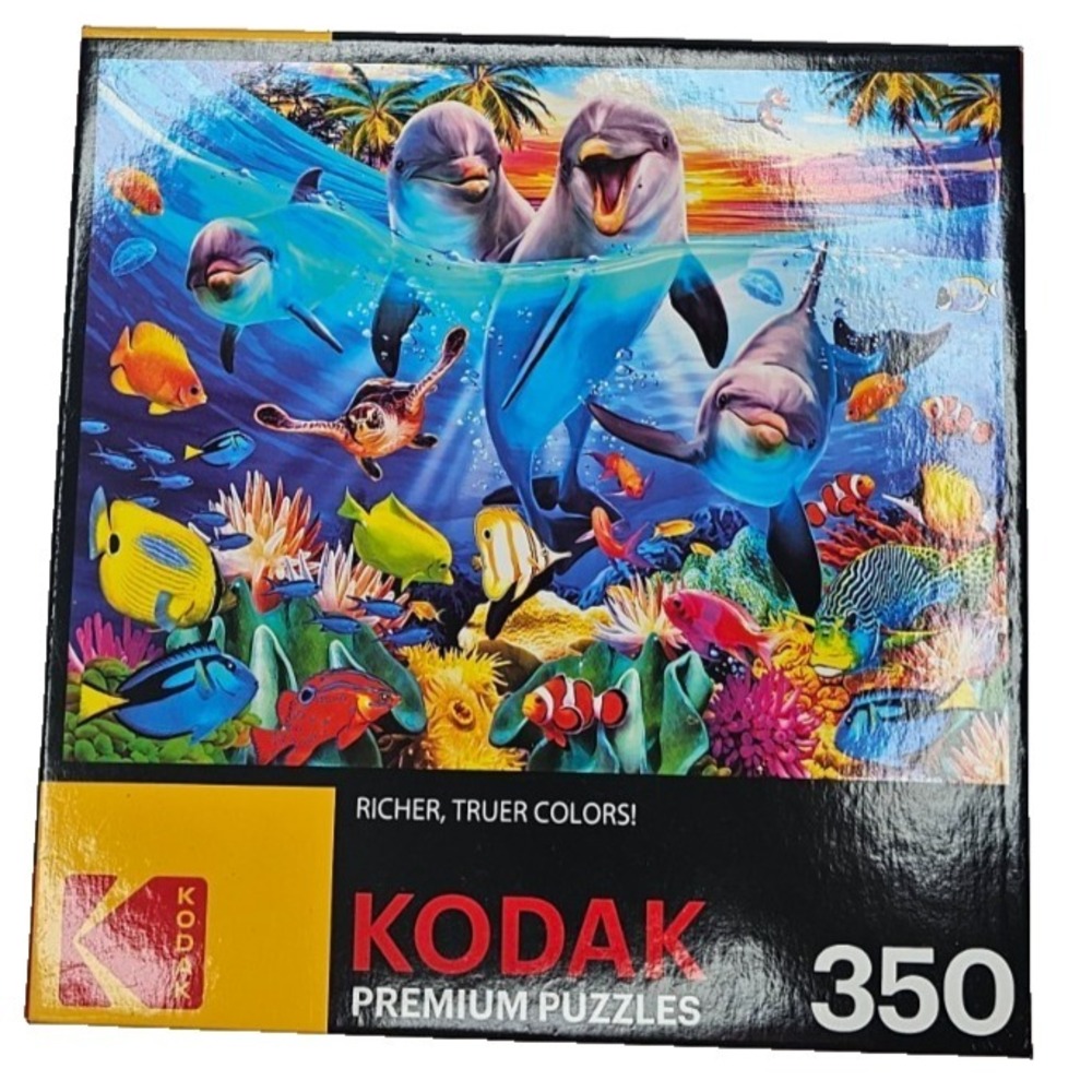 Sealed Kodak CraZArt Premium Puzzle dolphins and fish 350 pieces for ages 9+